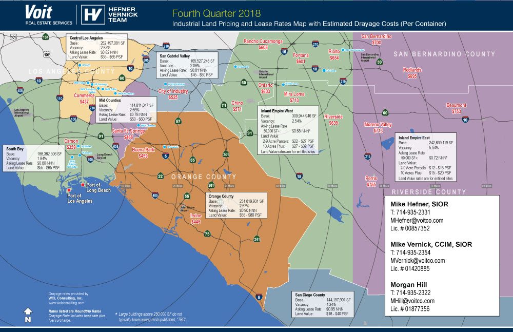 Industrial Land Prices and Lease Rates Q4 2018